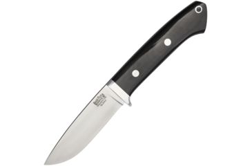 Image of Bark River Classic Drop Point Hunter Fixed Blade Knife, 3.75in, Standard Edge, Black, Canvas Micarta Handle BA155MBC