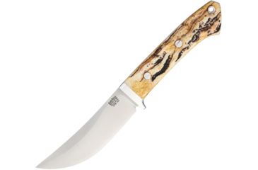 Image of Bark River Classic Trailing Point Hunter Fixed Blade Knife, 4.5in, CPM 154 Steel, Standard Edge, Satin, Antique Stag Bone Handle BA02145BAS
