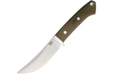 Image of Bark River Classic Trailing Point Hunter Fixed Blade Knife, 4.5in, CPM 154 Steel, Standard Edge, Satin, Green, Canvas Micarta Handle BA02145MGC
