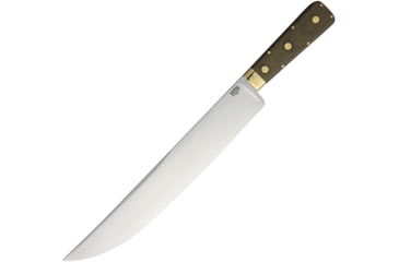 Image of Bark River Edwin Forrest Bowie Fixed Blade Knife, 17in Overall, 12.25in Satin A2 Tool Steel Clip Point Blade, Green Canvas Micarta, 08-315MGC