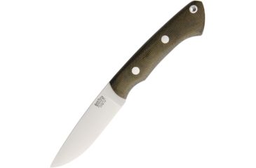 Image of Bark River Featherweight Fox River CPM3V Fixed Blade Knife, 3.25in, CPM-3V Carbon Steel, Drop Point, Satin, Green, Canvas Micarta Handle BA01022MGC