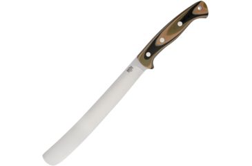 Image of Bark River Golok Mil Spec Camo Fixed Blade Knife, 11in, A2 Tool Steel, Standard Edge, Camo, G10 Handle BA06317GMSC