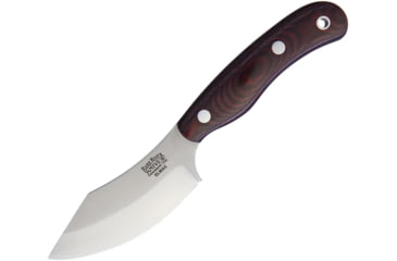Image of Bark River JX6 Companion Elmax Fixed Blade Knife, 7.25in Overall, 3.25in Satin Elmax Steel Blade, Burgundy Canvas Micarta Handle, 10142MBU