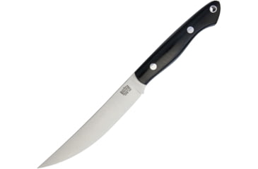 Image of Bark River Kalahari Mini Sportsman Fixed Blade Knife, 9in Overall, 5in Satin Cpm-154 SS Blade, Black Canvas Micarta Handle, Brown Leather Belt Sheath, 12-052MBC