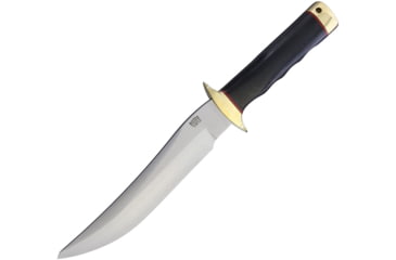 Image of Bark River MacV SOG Recondo CPM154 Fixed Blade Knife, 12.13in Overall, 7in Satin Cpm-154 SS Blade, Black Canvas Micarta Handle, Brass Guard And Pommel, Black Leather Belt Sheath, 10-156MBC