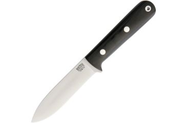 Image of Bark River Mini Kephart 3V Black Canvas Fixed Blade Knife, 3.63in, CPM-3V Carbon Steel, Spear Point, Satin, Black, Canvas Micarta Handle BA08023MBC