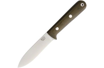 Image of Bark River Mini Kephart 3V Green Canvas Fixed Blade Knife, 3.63in, CPM-3V Carbon Steel, Spear Point, Satin, Green, Canvas Micarta Handle BA08023MGC