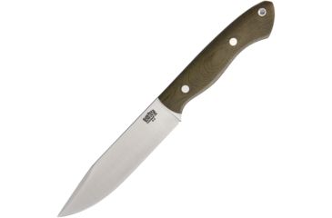 Image of Bark River Sahara Hunter Green Canvas Fixed Blade Knife, 5.25in, A2 Tool Steel, Brushed, Green, Canvas Micarta Handle BA115MGC