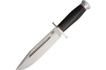 Image of Bark River Teddy II Black Canvas Micarta Fixed Blade Knife, 7.75in, A2 Tool Steel, Standard Edge, Satin, Black, Canvas Micarta Handle BA214MBC
