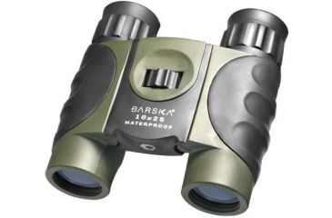 Image of Barska Atlantic 10x25 Waterproof Compact Roof BaK-4 Prism Binoculars, Green A10135