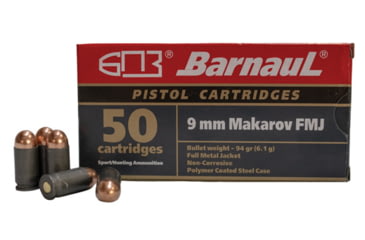 Image of BarnauL Ammunition BRN 9mmMakarov HP94 Pistol Ammo 9mm Makarov 94gr HP steel polycoated case, HP94