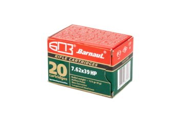 Image of BarnauL 7.62x39mm 123 grain Hollow Point Steel Cased Centerfire Rifle Ammo, 20 Rounds, BRN762x39HP123