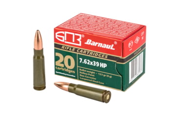 Image of BarnauL 7.62x39mm 123 grain Hollow Point Steel Cased Centerfire Rifle Ammo, 20 Rounds, BRN762x39HP123