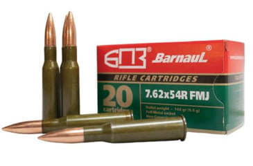 Image of BarnauL Lacquered Steel Case Rifle Ammo 7.62x54mmR 148 gr FMJ 2641 fps 500/ct Case, BRN 762x54R FMJ148C