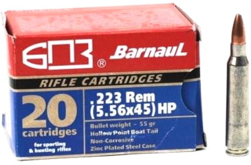 Image of BarnauL Polycoated Steel Case Rifle Ammo .223 Rem 55gr HP 3271 fps 500/ct Case, BRN 223REM HPBT55