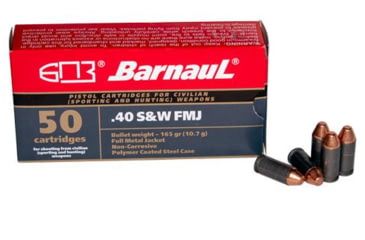 Image of BarnauL Polycoated Steel Case Rifle Ammo .40 S&amp;W 165 gr FMJ 984 fps 500/ct Case, BRN 40SW FMJ165C
