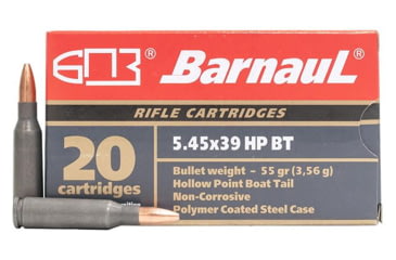 Image of BarnauL Polycoated Steel Case Rifle Ammo 5.45x39mm 55 gr HP 500/ct Case, BRN 545x39 HP55C