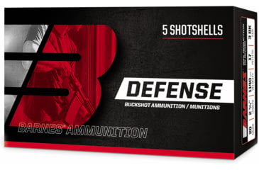 Image of Barnes Defense Buckshot 12 Gauge 4 Buck 21 Pellets 2.75in Shotgun Ammo, 5 Rounds, 32012