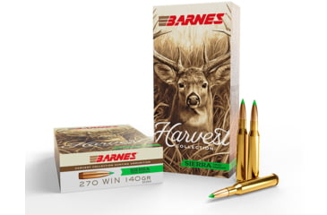 Image of Barnes Harvest 270 Win 140 Grain Brass Cased Rifle Ammo, 20 Rounds, 32399
