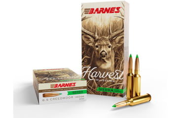 Image of Barnes Harvest 6.5 Creedmore 140 Grain Brass Cased Brass Cased Rifle Ammo, 20 Rounds, 32400
