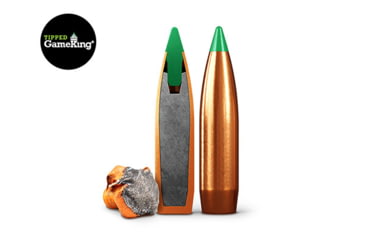 Image of Barnes Harvest Collection ,6mm ARC 100 Grain Tipped GameKing Brass Cased Rifle Ammunition, 20 Rounds, Brass, 32475