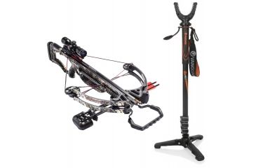 Image of Barnett Crossbows Raptor FX2 Crossbow, 4x32 Package, 78062 W/ Vanguard Veo Shooting Stick