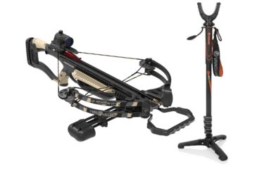 Image of Barnett Crossbows Recruit 100 Crossbow, Pkg. Pink, 78649 W/ Vanguard Veo Shooting Stick
