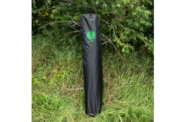 Image of Barronett Blinds Tag Out Hub Hunting Blind with blaze orange safety panels, Bloodtrail Woodland, 3-Person, TA350BT