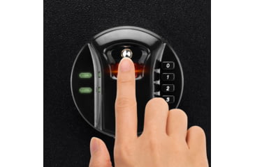 Image of Barska 0.46 Cubic Fit HQ100 Biometric Keypad Safe, Black, Small, AX12888