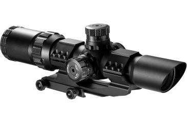 Image of Barska 1-4x28, 30mm tube, IR glass, mil dot reticle Rifle Scope Black AC11872