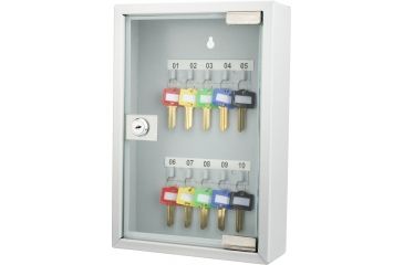 Image of Barska 10 Position Key Cabinet w/Glass Door,Gray CB12986