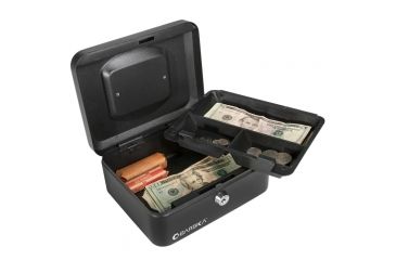 Image of Barska 10in. Cash Box w/ Key Lock, In Use CB11832
