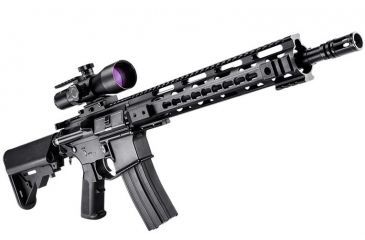 Image of Barska 12 in AR Quad Rail w/ Key Mold System, KeyMod Mounting Slots, Free Floating Design, Black AW12688