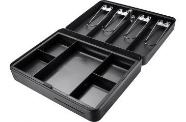 Image of Barska 12 inch Standard Fold Out Cash Box with Key Lock, Black, Small CB13052