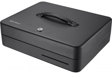 Image of Barska 12 inch Standard Fold Out Cash Box with Key Lock, Black, Small CB13052