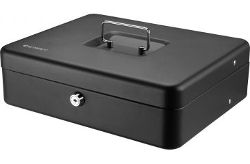 Image of Barska 12 inch Standard Register Style Cash Box with Key Lock, Black, Small CB13054