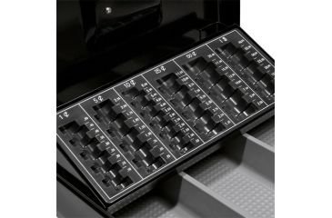 Image of Barska 12in. Cash Box, 6 Compartment Coin Tray, Key Lock, Close Up CB11790