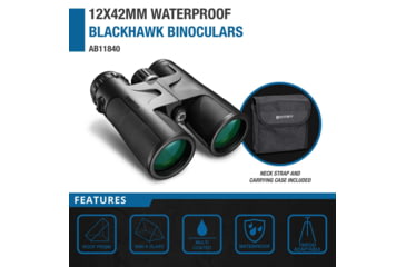 Image of Barska 12x42 WP Blackhawk, Bak-4,Green Lens,CP AB11841