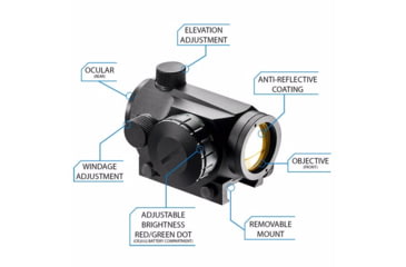 Image of Barska 1x20 Dual Green/Red Dot Scope, Black, Dovetail/Weaver Base AC11586