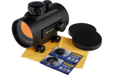 Image of Barska 1x50mm 5 MOA Illuminated Reticle Red Dot Scope, Black, Weaver Base - AC10332