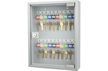 Image of Barska 20 Position Key Cabinet w/Glass Door,Gray CB12952