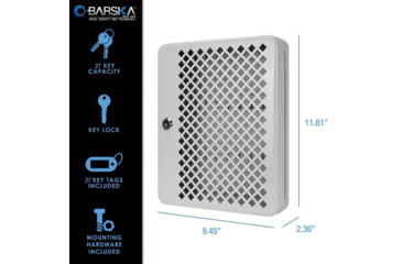 Image of Barska 27 Key Lock Box, Green Tags, Gray, Small, CB13756