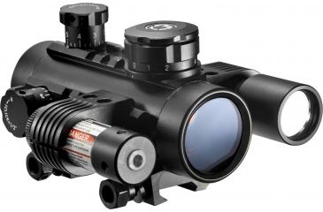 Image of Barska 30mm Electro Sight Rifle Scope, w/ Flash light, Red Laser Sight AC11398