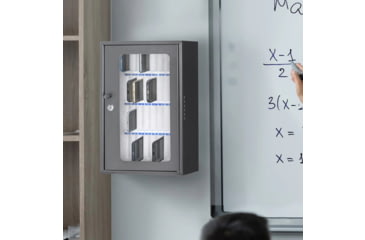 Image of Barska 36 Capacity Smartphone Lock Box w/Key Lock and Carry Handle, Black, Medium, CB14104