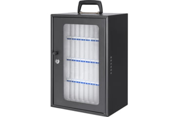 Image of Barska 36 Capacity Smartphone Lock Box w/Key Lock and Carry Handle, Black, Medium, CB14104