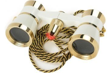 Image of Barska 3x25 Blue Line Opera Glass Theater Binoculars w/ Necklace and Pouch - Pearl White