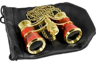 Image of Barska 3x25 Blue Line Opera Glass Theater Binoculars w/ Necklace &amp; Pouch - Ruby