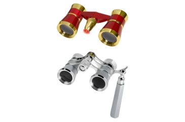 Image of Barska 3x25 Blueline Opera Glasses Theater Binoculars, Ruby Red, Silver