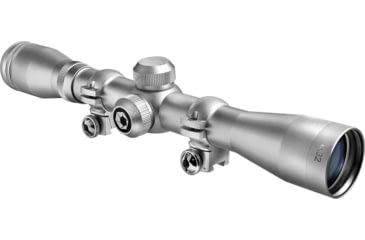 Image of Barska 4x32 Plinker-22 Rifle Scope w/ 3/8in Rings, Silver, Box Pack - AC10041