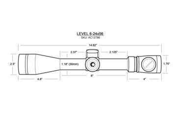 Image of Barska 6-24x56mm Level Rifle Scope, Illuminated MOA Reticle, Black, Medium AC12786